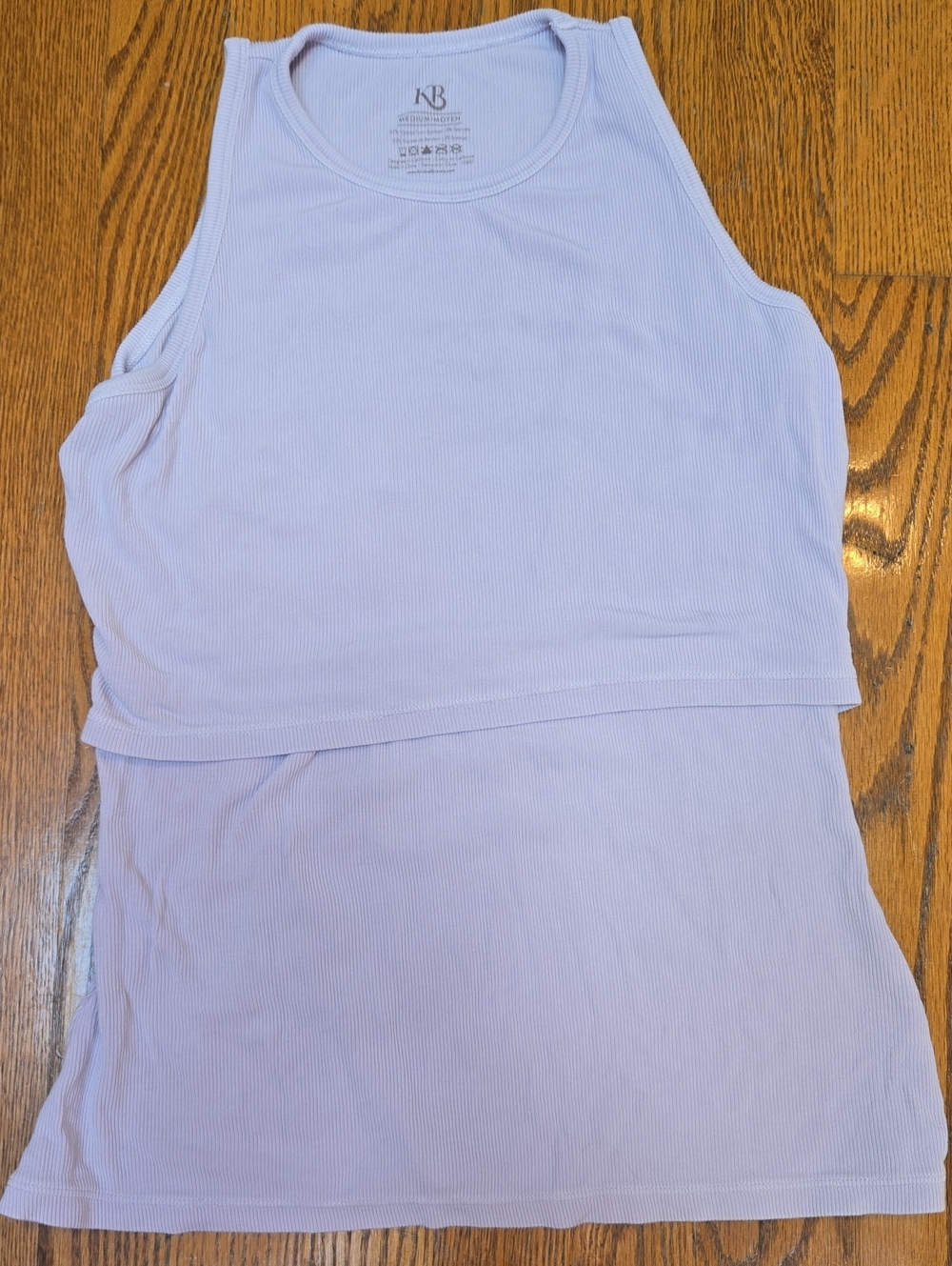 Kindred Bravely Lavender Mist Ribbed Racerback Nursing Tank Top, Size M